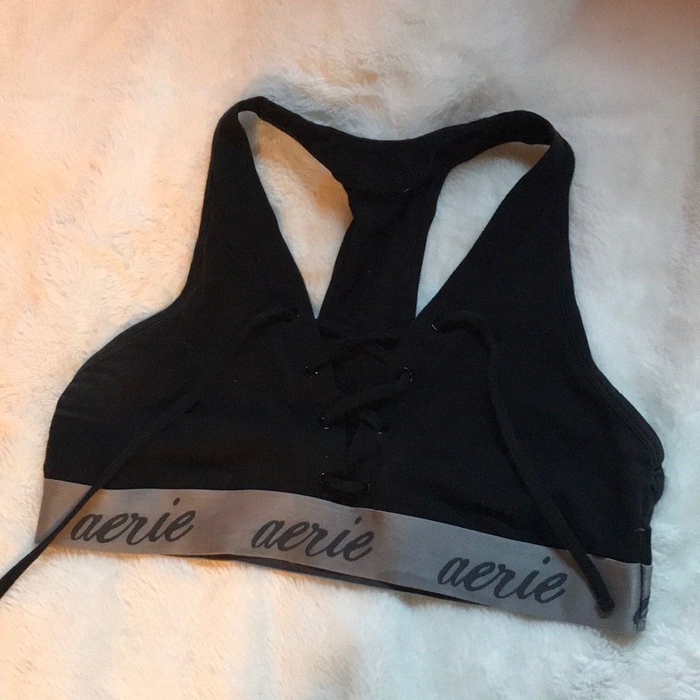 aerie black sports bra